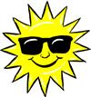 sun with sunglasses 